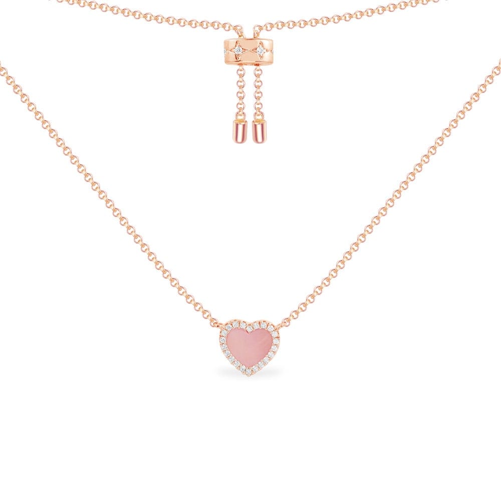 【Hei】aurora nacre heart necklace★送料・関税込★2色 Sterling Silver Aurora Borealis Fashion Heart Pendant