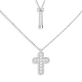 Cross Adjustable Necklace with Pearls