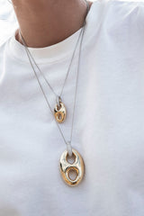 APM Monaco XL Grain de Café Adjustable Necklace in Silver