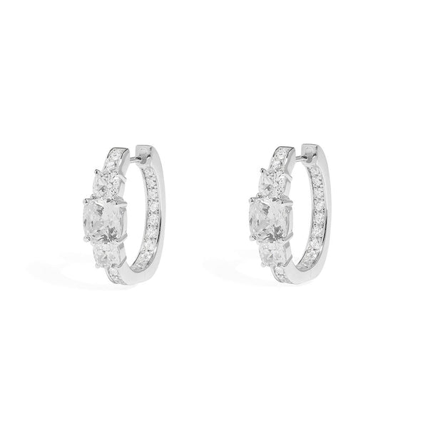 Square Pavé Hoop Earrings