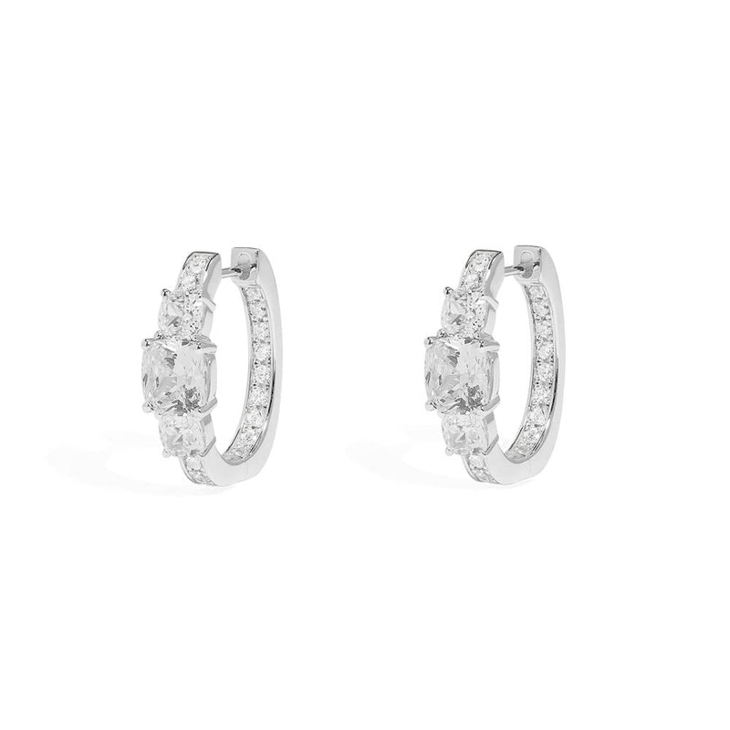 Square Pavé Hoop Earrings