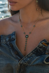 Malachite Y-Drop Adjustable Necklace