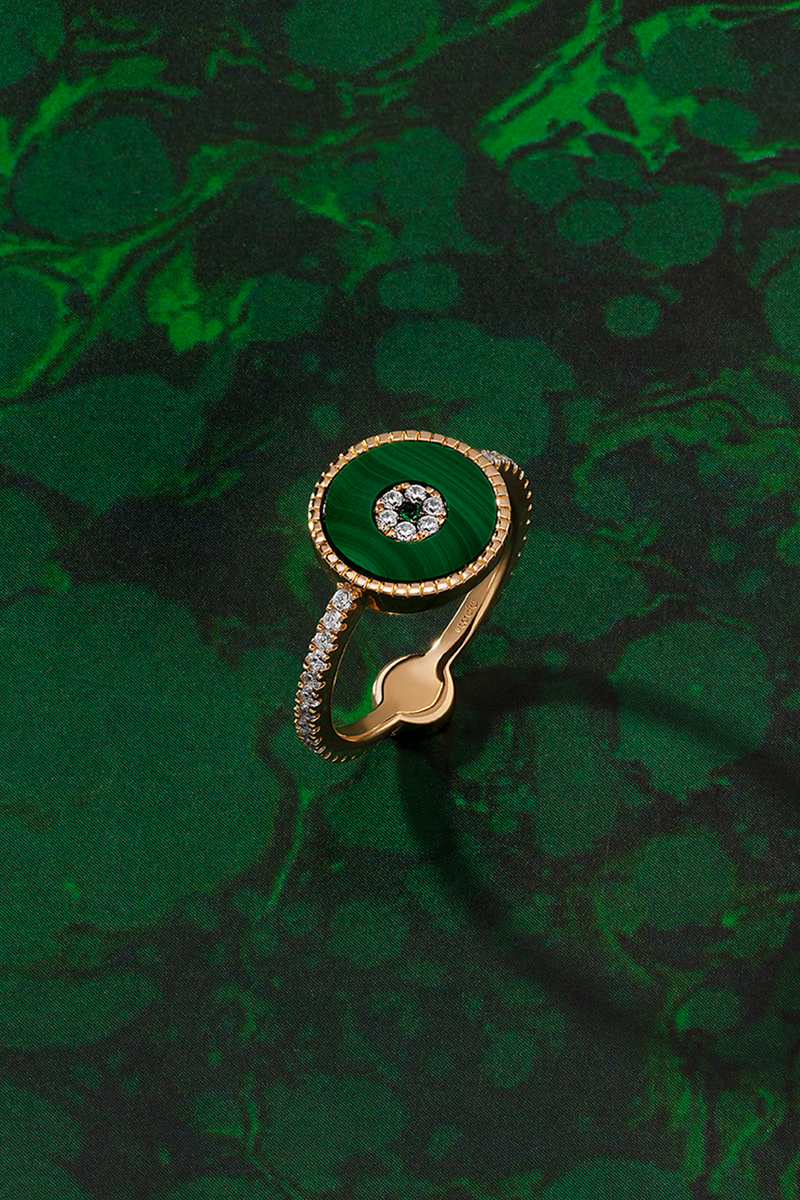 Malachite Lucky Eye Ring