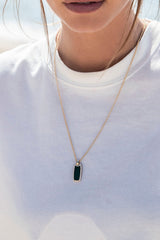 APM Monaco Malachite Medal Adjustable Necklace in Yellow Gold