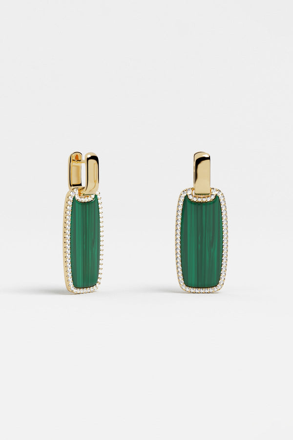 Malachite Medal Earrings