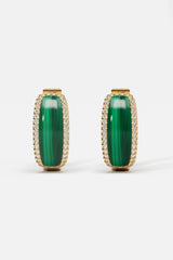 Malachite Hoop Earrings