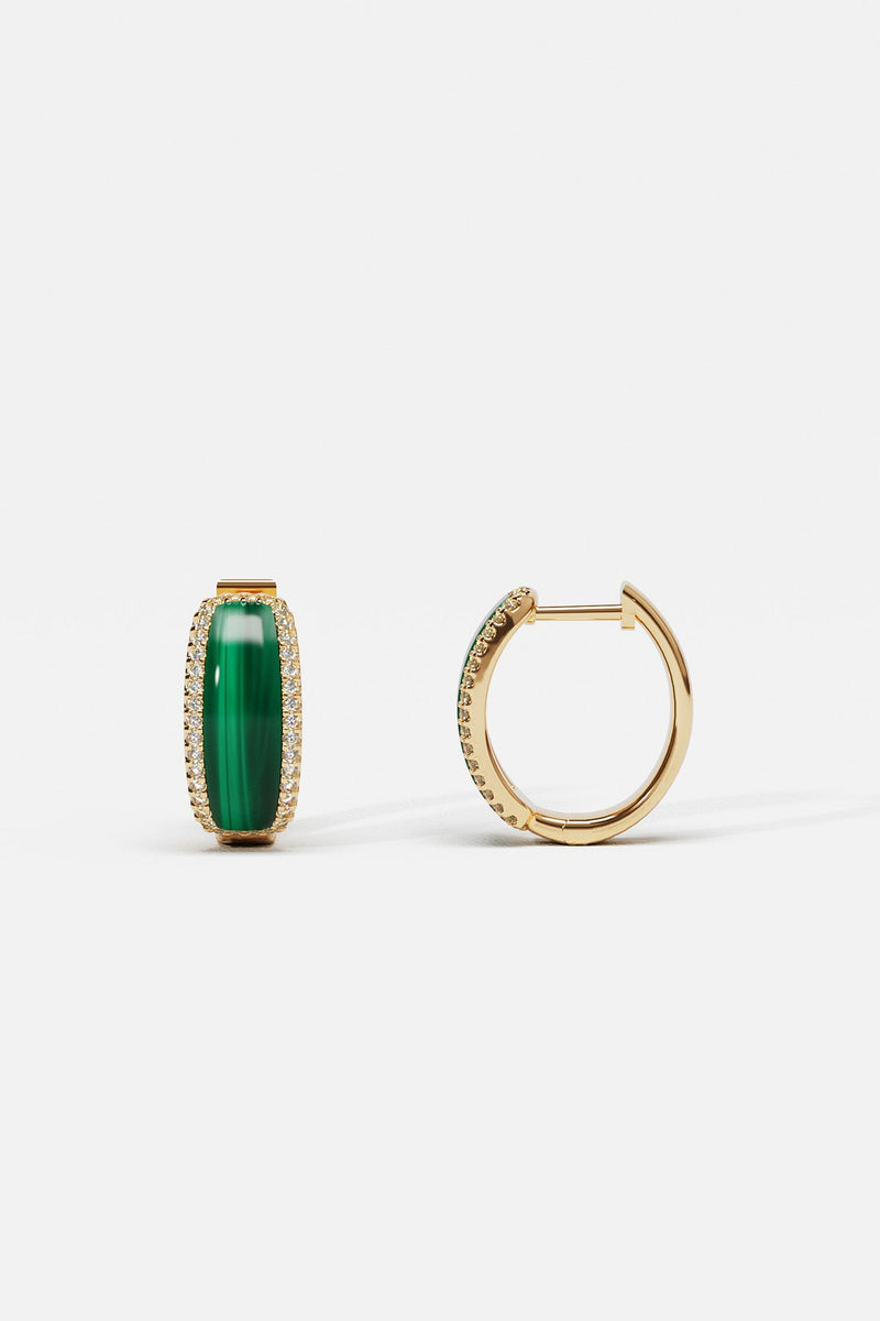 Malachite Hoop Earrings