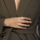 APM Monaco Up and down ring with pearls in silver