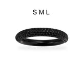 Black Paved Ring - Dark Grey Silver