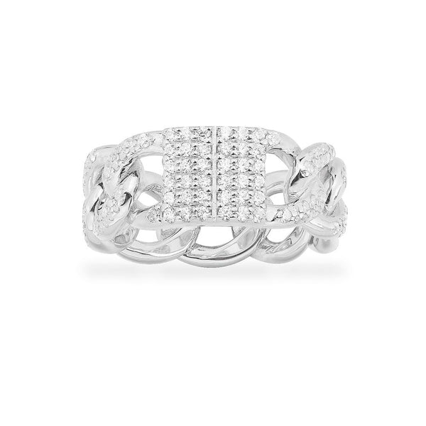 Large Chain Ring - White Silver