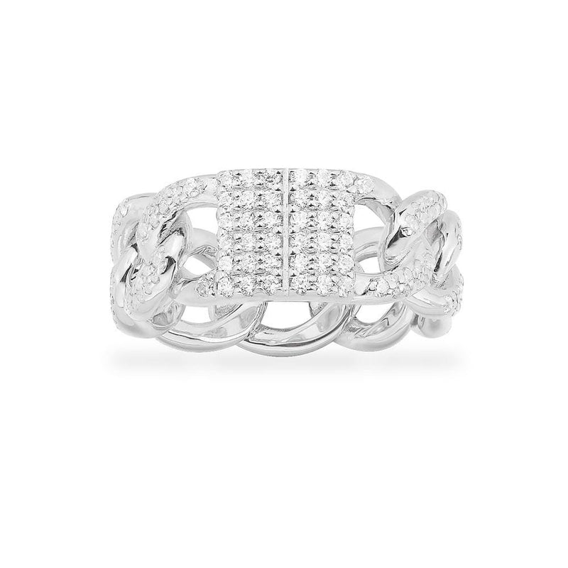 Large Chain Ring - White Silver