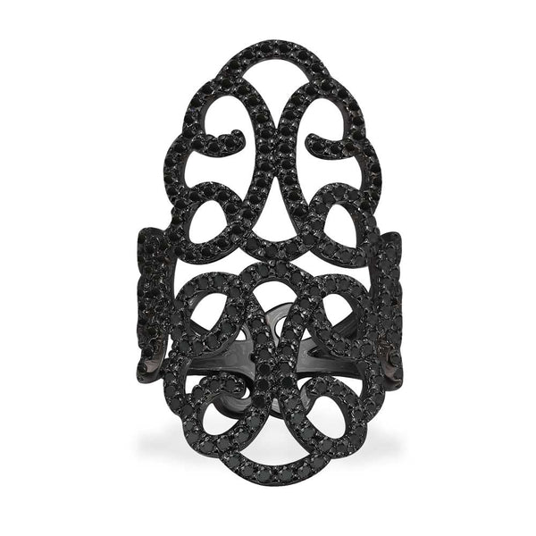 Arabesque Ring - Dark Grey Silver