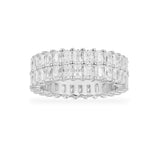 Eclat Double Row Ring - White Silver