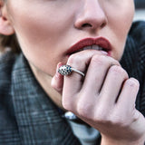 APM Monaco oval cross ring in silver