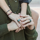 APM Monaco Black geometric ring in black silver