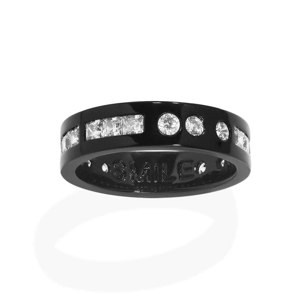 Black Smile Morse Code Ring