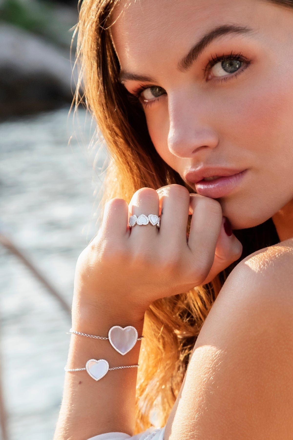 apm monacoパヴェ ホワイトマザーオブパール フルハート リング Pavé White Nacre Full Heart Ring - silver | APM Monaco – TEST