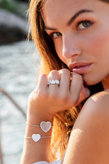 Pave_ White Nacre Full Heart Ring - silver APM Monaco