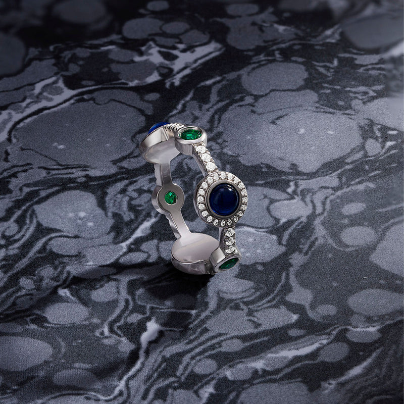 Green and Blue Stones Ring