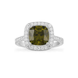 Khaki Square Pavé Ring