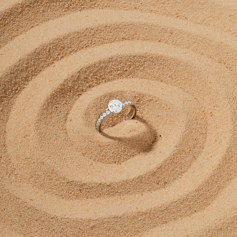 Pavé Ring with Round Zirconia