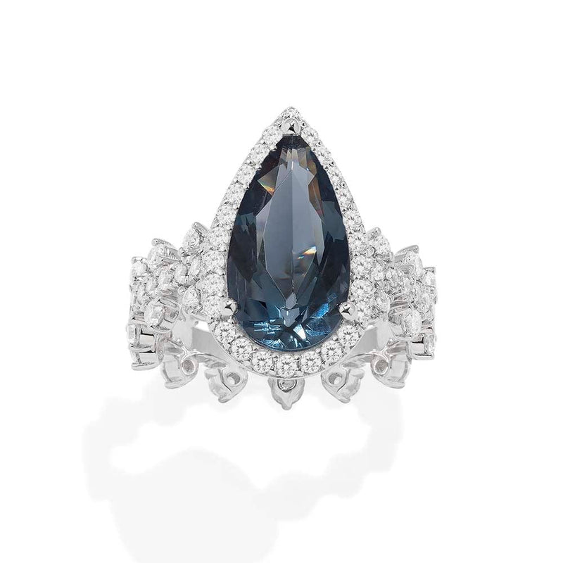 Blue Drop Pavé Ring