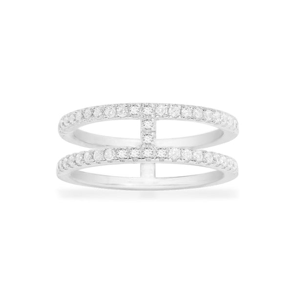 Double Line Pavé Ring