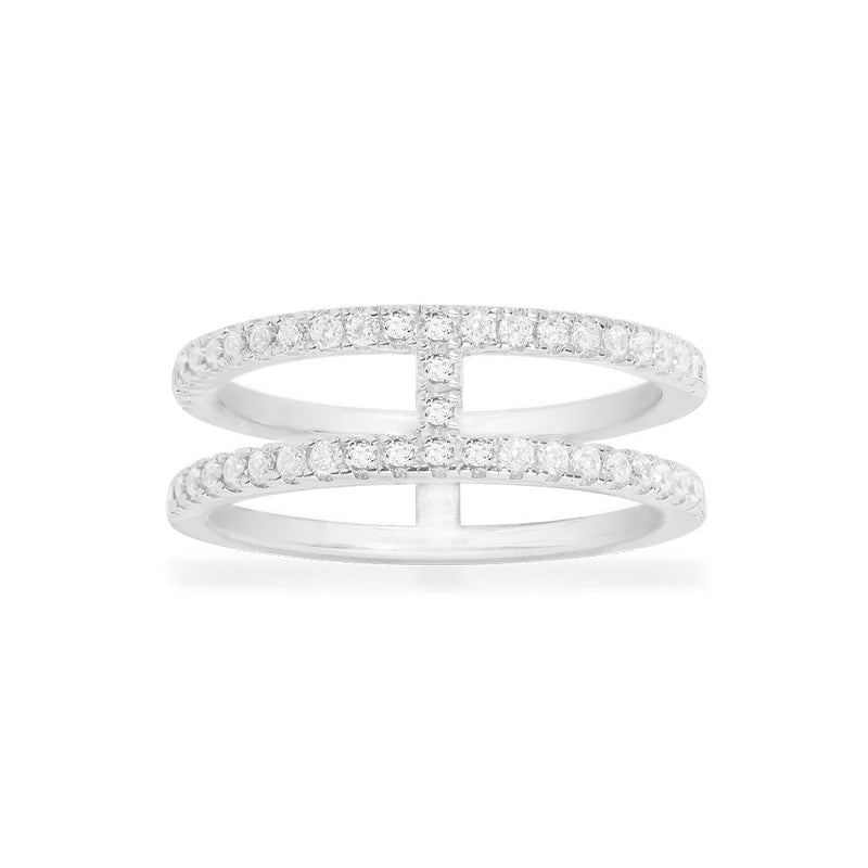 Double Line Pavé Ring