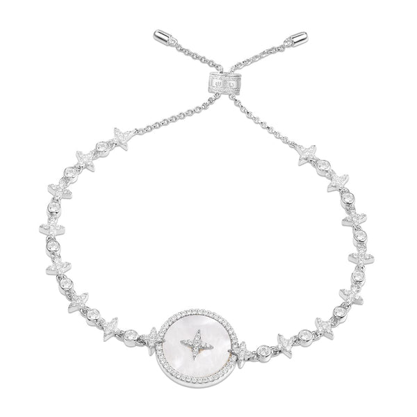 Star Adjustable Bracelet - White Silver