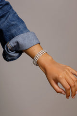 APM Monaco Star Openwork Bangle in white silver