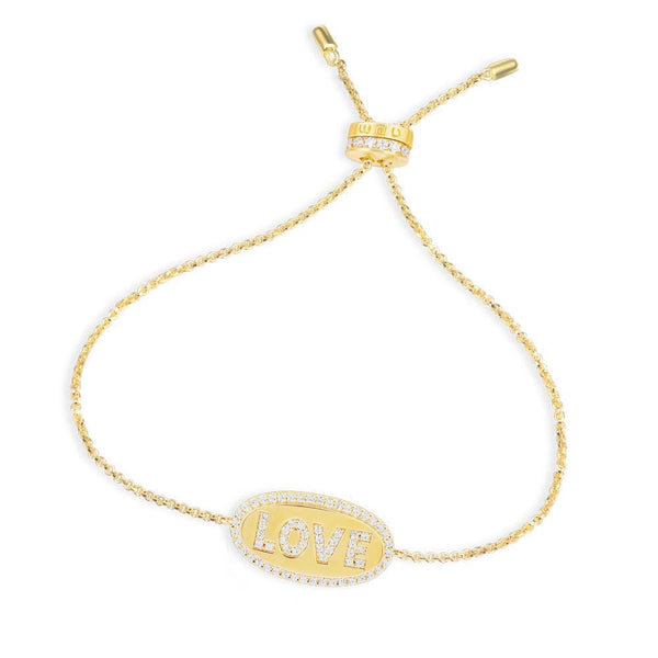 LOVE Adjustable Bracelet - Yellow Silver