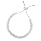 Up and Down Adjustable Bracelet with Pearls - White Silver