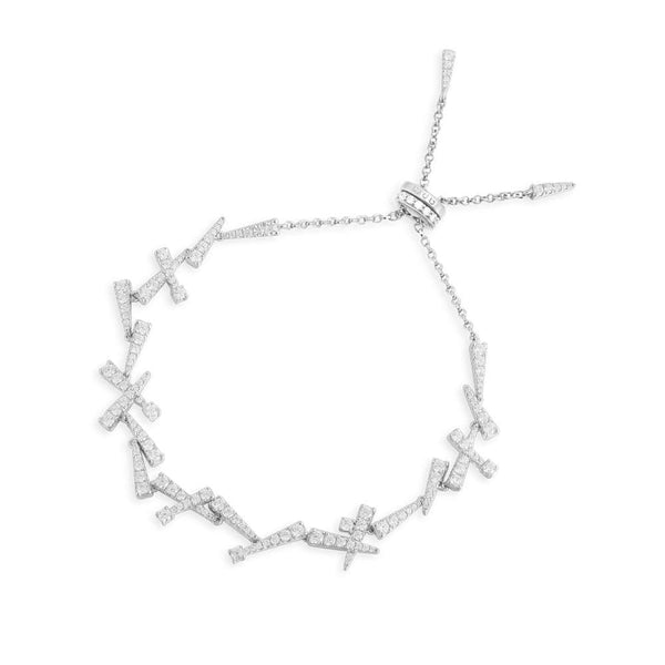 Festival Dainty Adjustable Bracelet - White Silver