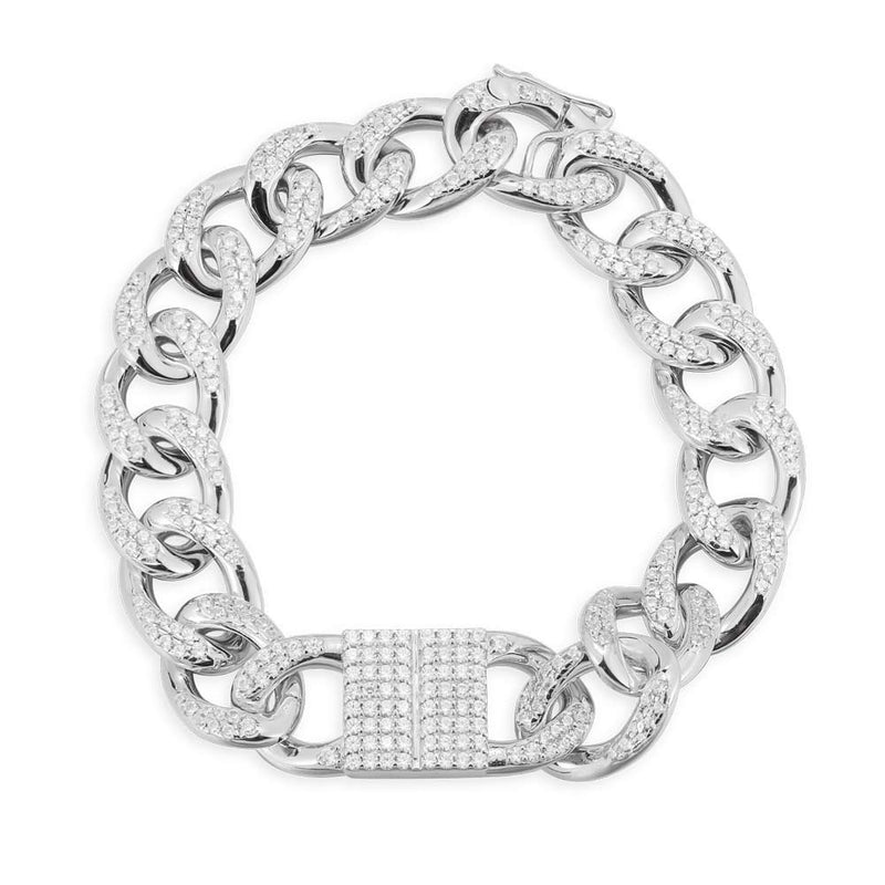 White Chain Bracelet - White Silver