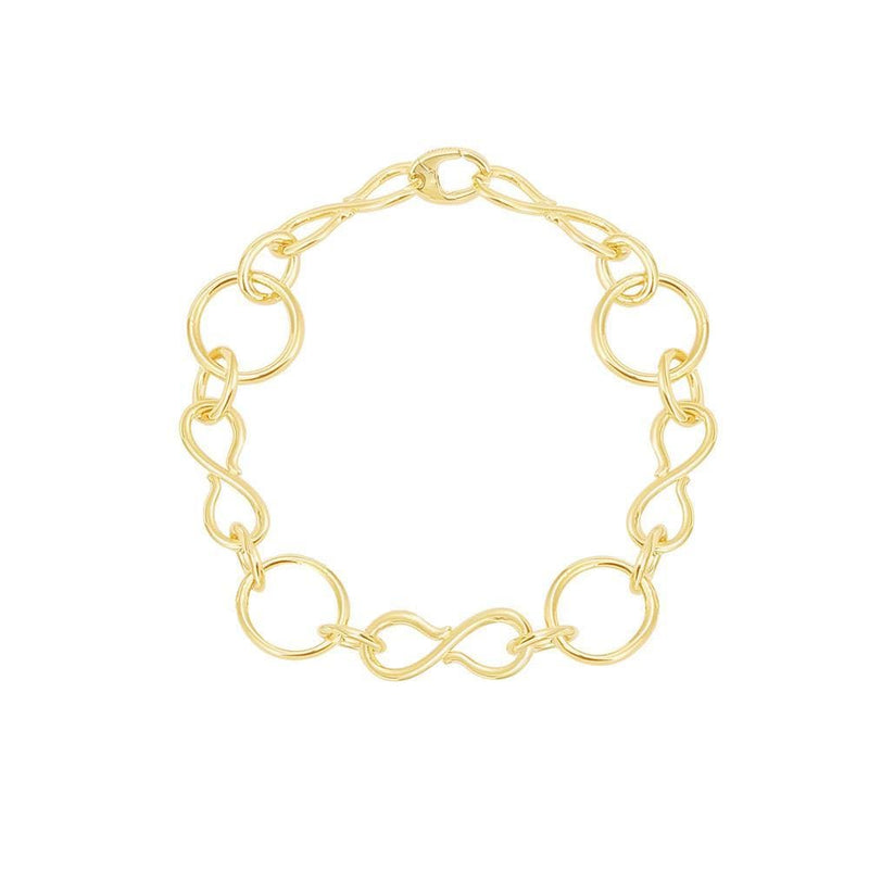 Infinity Chain Bracelet - Yellow Silver