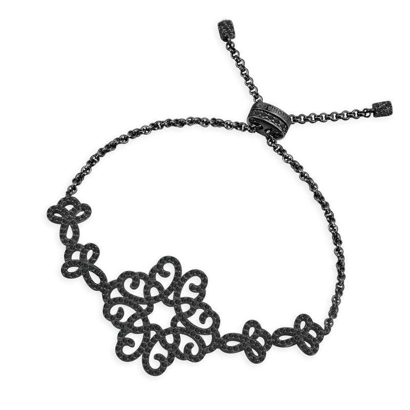 Arabesque Adjustable Bracelet - Dark Grey Silver