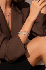 Festival Dainty Bangle - White Silver