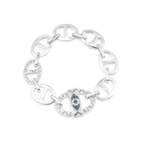 Lucky Eye Maille Marine Chain Bracelet - White Silver