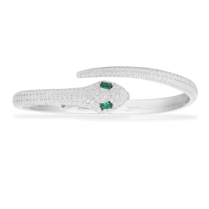 Serpent Wrap Cuff - White Silver