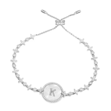 Alphabet Eternelle Adjustable Bracelet - White Silver