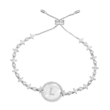 Alphabet Eternelle Adjustable Bracelet - White Silver