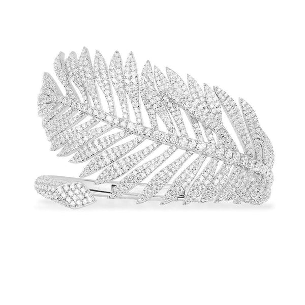 Statement Palm Leaf Cuff - silver