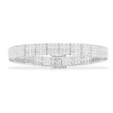 Eclat Double Row Bangle - White Silver