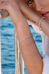 APM Monaco Cutout Stars Bracelet in white silver