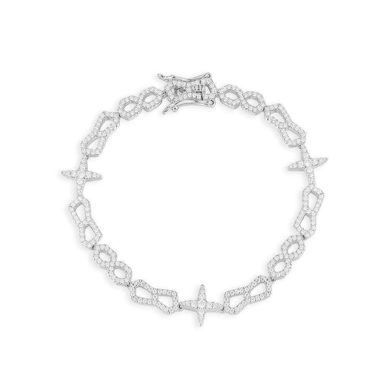 Cutout Stars Bracelet - White Silver