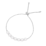 Pearl Adjustable Bracelet - Silver