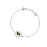 Green Pear Adjustable Bracelet - silver