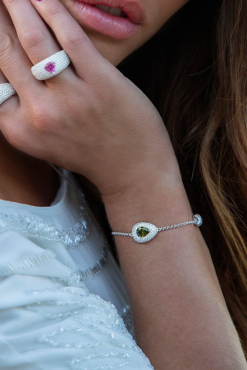 Green Pear Adjustable Bracelet - silver APM Monaco