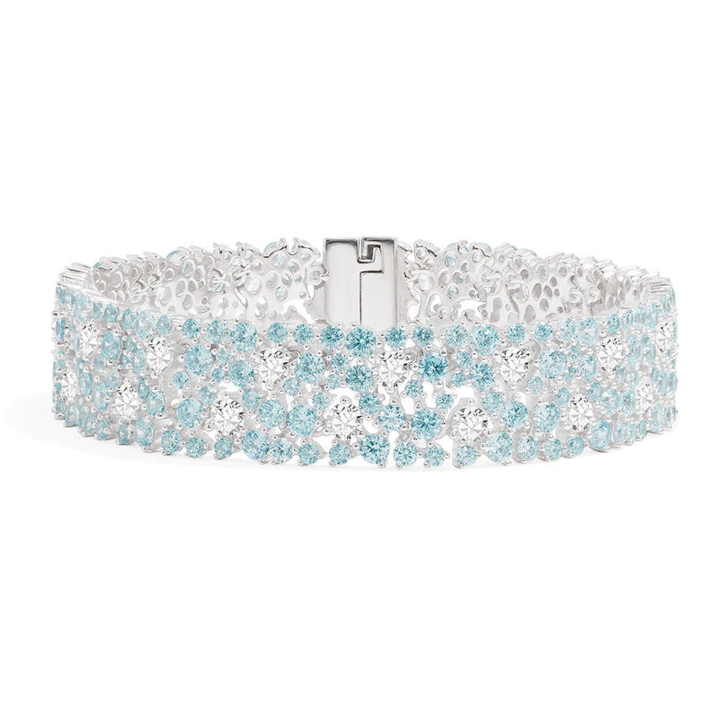 White & Lagoon Blue Pavé Bracelet