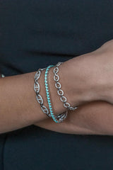 APM Monaco Retro Blue Bracelet in Silver